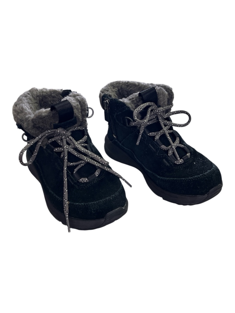 UGG Kids TerreTrail Cozy Lace Black Suede Waterproof Winter Boots Size 3 Kids EU
